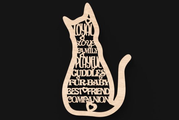 Download Cat Words Sign SVG Laser Cutting File - Cutting file Collection