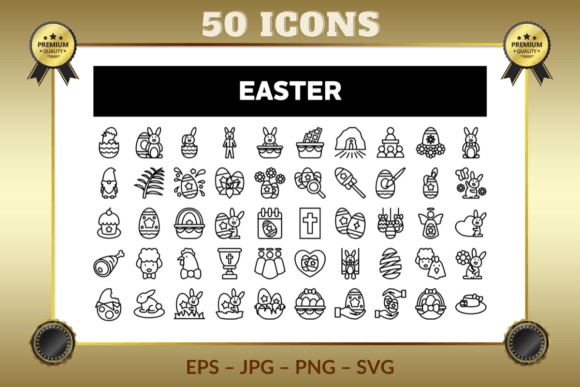 Download Easter Outline Icons - Premium Bundle